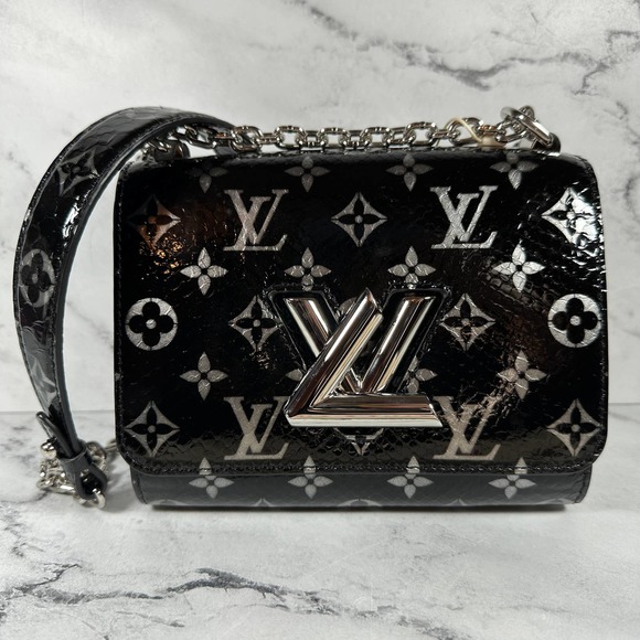 Louis Vuitton Handbags - Louis Vuitton Python Twist Monogram Snakeskin Crossbody Bag PM Black/Silver LV